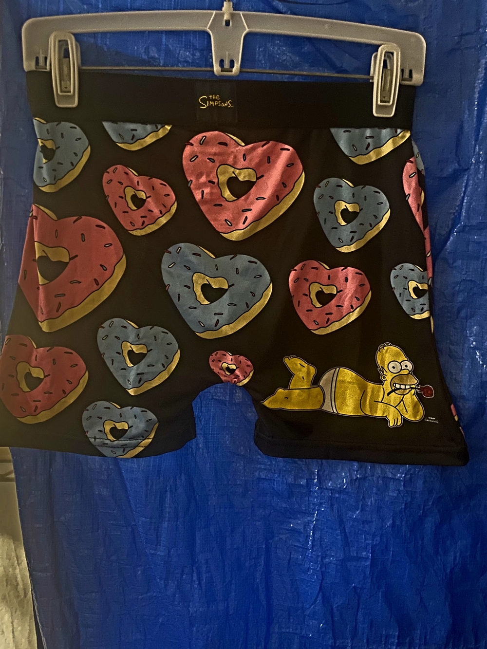 The Simpsons Donut-Print Black Men's Boxer Briefs